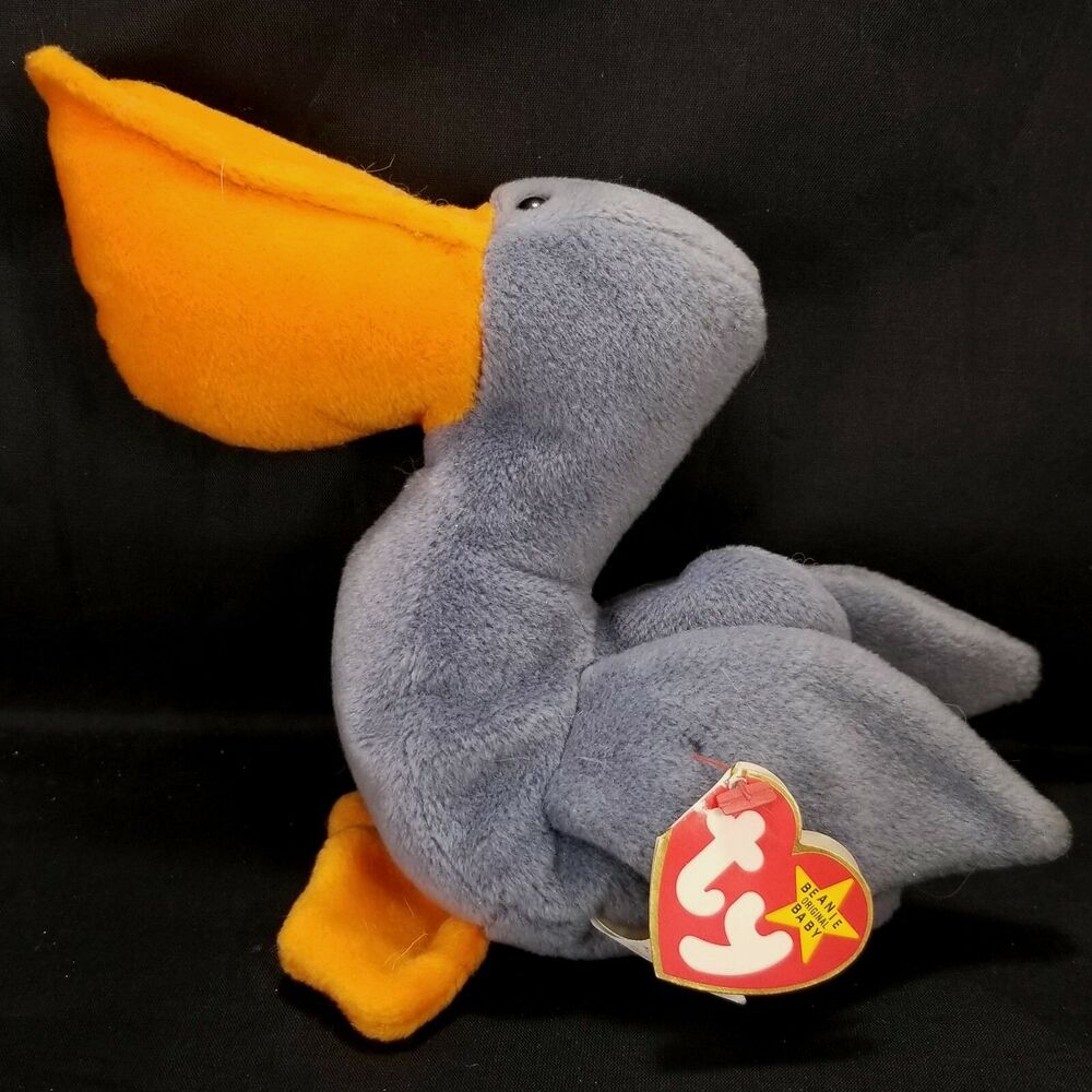 Scoop the Pelican Beanie Baby With ERRORS VERY RARE Retired TY 1996